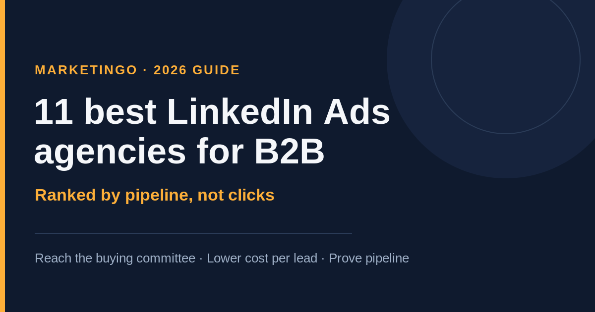 Best LinkedIn Ads agencies for B2B 2026, ranked by pipeline not clicks
